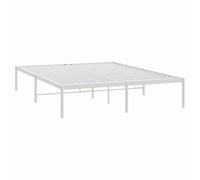 vidaXL Cadre de lit métal Blanc 140x190 cm, lit Double, Meuble de Chambre à Coucher, lit d'invité, lit, Cadre de lit en métal, sommier, lit en métal