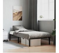 vidaXL Cadre de lit métal noir 90x190 cm 373647