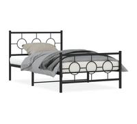 vidaXL Cadre de lit métal sans matelas avec pied de lit noir 107x203cm
