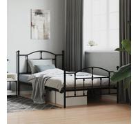 vidaXL Cadre de lit métal sans matelas avec pied de lit noir 107x203cm