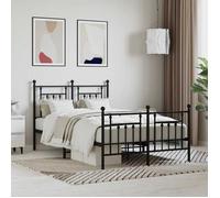 vidaXL Cadre de lit 353552 métal avec pied de lit sans matelas noir 120x190 cm