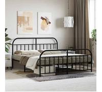 vidaXL Tour de lit sans matelas avec pied en métal noir 180 x 200 cm