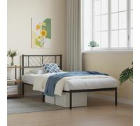 vidaXL Cadre de lit métal sans matelas avec tête de lit noir 107x203cm