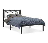 vidaXL Cadre de lit métal sans matelas avec tête de lit noir 107x203cm