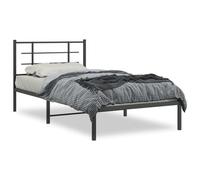 vidaXL Cadre de lit métal sans matelas avec tête de lit noir 107x203cm