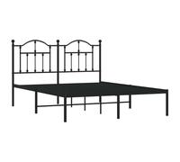 vidaXL Cadre de lit métal sans Matelas avec tête de lit Noir 140x190cm