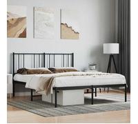 vidaXL Cadre de lit métal sans matelas avec tête de lit noir 140x190cm 352480