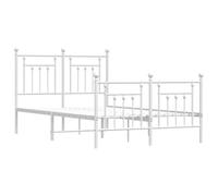 vidaXL Cadre de lit en métal avec tête et pied de lit double blanc 120x190 cm