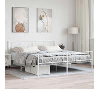 vidaXL Cadre de lit métal sans matelas et pied de lit blanc 180x200 cm 372250