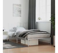 vidaXL Cadre de lit métal sans matelas et tête de lit blanc 107x203 cm
