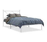 vidaXL Cadre de lit métal sans matelas et tête de lit blanc 107x203 cm