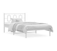 vidaXL Cadre de lit métal sans matelas et tête de lit blanc 107x203 cm