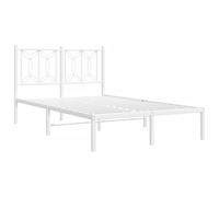 vidaXL Cadre de lit métal sans Matelas et tête de lit Blanc 120x190 cm