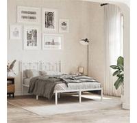 vidaXL Cadre de lit métal sans Matelas et tête de lit Blanc 120x190 cm
