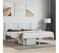 vidaXL Cadre de lit métal sans matelas et tête de lit blanc 140x190 cm 352529