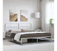 vidaXL Cadre de lit métal sans matelas et tête de lit blanc 193x203 cm