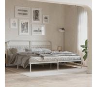 vidaXL Cadre de lit métal sans matelas et tête de lit blanc 200x200 cm