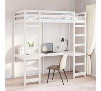 vidaXL Cadre de lit mezzanine Blanc 90 x 190 cm Pin massif
