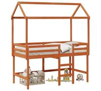 vidaXL Cadre de lit mezzanine en pin massif 90 x 190 cm marron ciré
