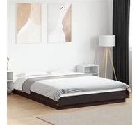 vidaXL Cadre de lit noir 120x190 cm bois d'ingénierie, meuble de chambre à coucher, sommier, lit de palette, lit, lit 3281232 Noir G