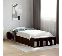 vidaXL Cadre de lit noir 90x190 cm bois d'ingénierie, lit, lit simple, lit de rangement, sommier, meubles de chambre, cadre 3280616 Noir G