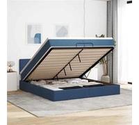 VidaXL Cadre de lit ottoman avec matelas bleu 200x200 cm tissu, cadre de lit, cadre de lit rembourré, cadre de lit ottoman 3311490 Bleu G