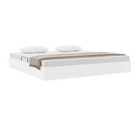 vidaXL Cadre de lit Ottoman Blanc Pur 200 x 200 cm Simili Cuir