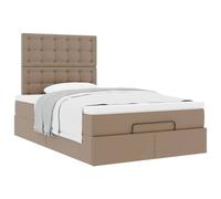 VidaXL Cadre de lit ottoman et matelas cappuccino 120x190cm similicuir Multicolore