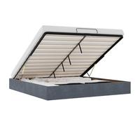 vidaXL Cadre de lit ottoman Velours 200x200 cm Gris foncé – Rangement sous le lit, sans matelas