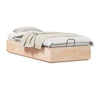 vidaXL Cadre de lit Ottoman Naturel 90 x 190 cm Pin Massif, Cadre de lit Ottoman rectangulaire Moderne, Bois de pin, Design à Levage hydraulique, Meuble Pratique pour la Chambre