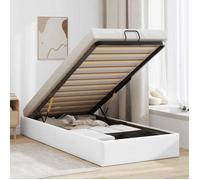 vidaXL Cadre de lit ottoman sans matelas blanc 90x190 cm similicuir, cadre de lit, cadre de lit rembourré, cadre de lit 3310775