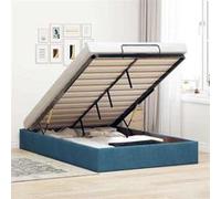vidaXL Cadre de lit ottoman sans matelas bleu foncé 120x190 cm velours, cadre de lit, cadre de lit ottoman, cadre de lit 3310953 Bleu