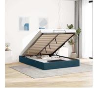 vidaXL Cadre de lit ottoman sans matelas bleu foncé 140x200 cm velours