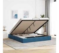 VidaXL Cadre de lit ottoman sans matelas bleu foncé 160x200 cm velours