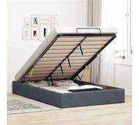 vidaXL Cadre de lit ottoman sans matelas gris foncé 120x200 cm velours, cadre de lit, cadre de lit ottoman, cadre de lit 3310956 Gris