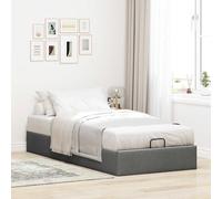 vidaXL Cadre de lit ottoman sans matelas gris foncé 80x200 cm tissu