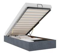 vidaXL Cadre de lit Ottoman sans Matelas Gris foncé 90x190 cm Velours, Cadre de lit, Cadre de lit Ottoman, Cadre de lit avec Rangement sous Le lit