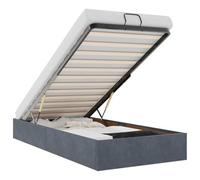 vidaXL Lit ottoman sans matelas 90x200 cm velours gris foncé cadre avec espace de rangement