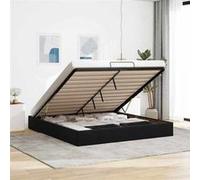 vidaXL Cadre de lit Ottoman sans Matelas Noir 200x200 cm Velours, Cadre de lit, Cadre de lit Ottoman, Cadre de lit avec Rangement sous Le lit