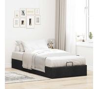 vidaXL Cadre de lit ottoman sans matelas noir 80x200 cm tissu