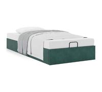 vidaXL Cadre de lit ottoman sans matelas vert foncé 90x190 cm velours