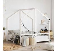 vidaXL Cadre de lit pour enfant blanc 2x(70x140) cm bois de pin massif3200593 Blanc G