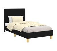 vidaXL Cadre de lit pour Enfants avec tête de lit Noir 80 x 160 cm, Mobilier de Chambre stylé, lit Moderne, Rangement Durable, Espace Sommeil Fonctionnel, Design de tête de lit innovant