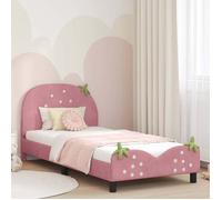 vidaXL Cadre de lit pour enfants avec tête de lit Rose 90 x 190 cm 42011077