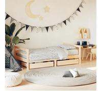 vidaXL Cadre de lit enfant avec tiroirs, tête & pied de lit en pin massif Marron 80x160 cm