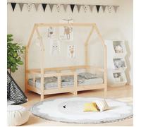 vidaXL Cadre de Lit pour Enfants, Lit Simple avec Sommier à Lattes, Meuble de Chambre à Coucher, Moderne, Marron 70x140 cm Bois de Pin Massif