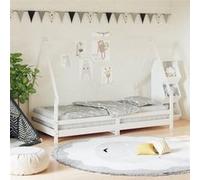 vidaXL Cadre de Lit pour Enfants, Lit Simple avec Sommier à Lattes, Meuble de Chambre à Coucher, Scandinave, Blanc 90x190 cm 834493 Blanc G