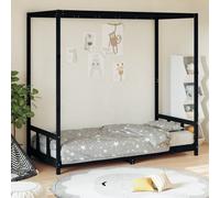 Vidaxl Cadre De Lit Pour Enfants Noir 90x200 Cm Bois De Pin Massif