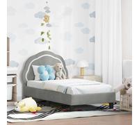 vidaXL Cadre de lit pour tout-petit avec tête de lit Gris clair