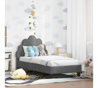 vidaXL Cadre de lit pour tout-petit avec tête de lit Gris foncé